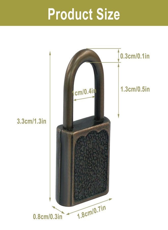 Litoexpe 10 Pcs Mini Cute Diary Padlock Tiny Small Luggage Locks with Keys, Small Metal Padlock Solid Luggage for Jewelry Boxes Decor (Bronze) - Image 2